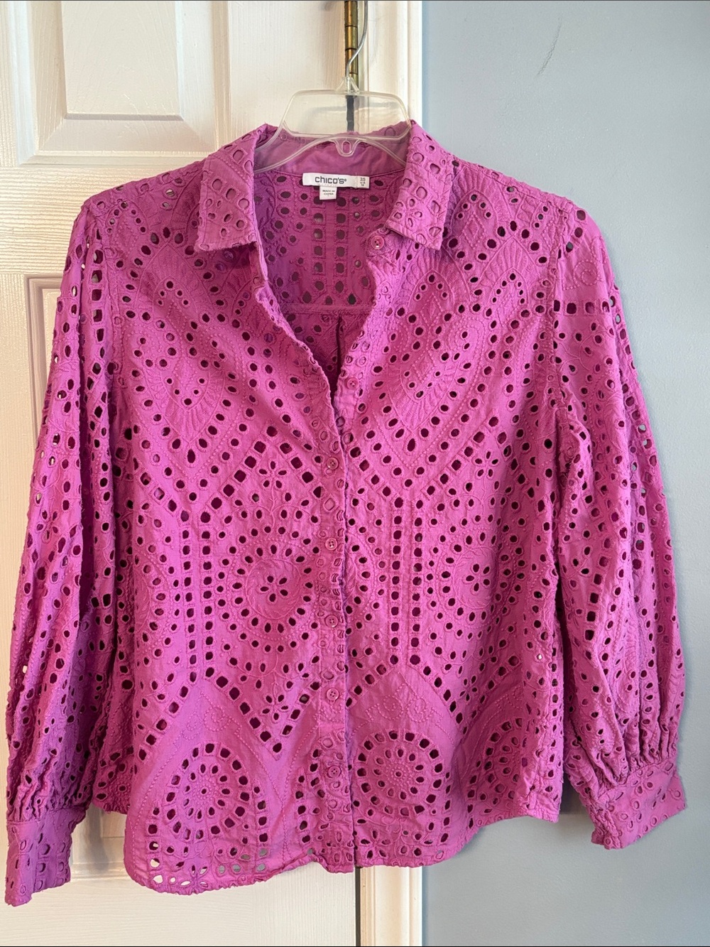 Chico's Eyelet Button-Front - Picture 4 of 9